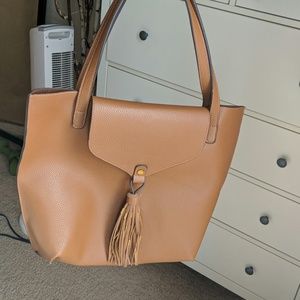 Tan purse with bonus bag